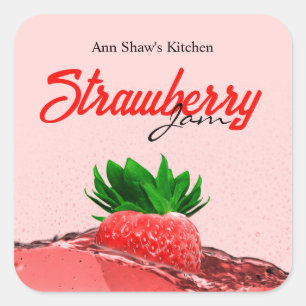 Strawberry Jam Label Sticker
