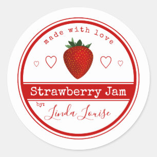 strawberry jam labels classic round sticker