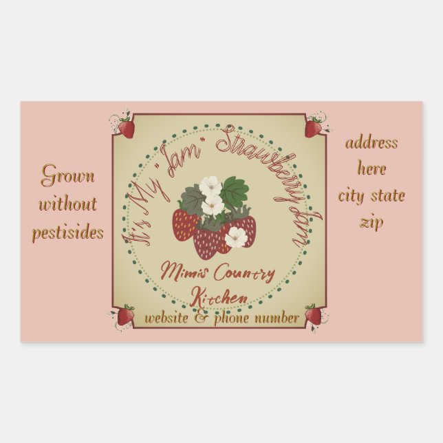 strawberry jam large label  (Front)
