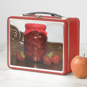 strawberry jam metal lunch box