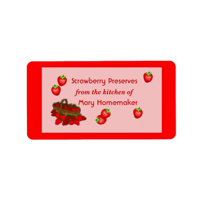 Strawberry Jam or Strawberry Preserves Labels (Front)