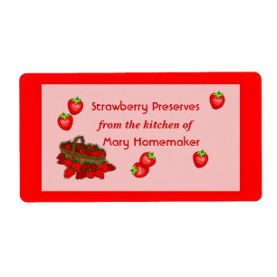 Strawberry Jam or Strawberry Preserves Labels