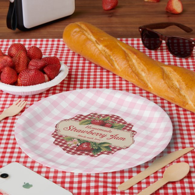 Strawberry Jam Paper Plate (Picnic)