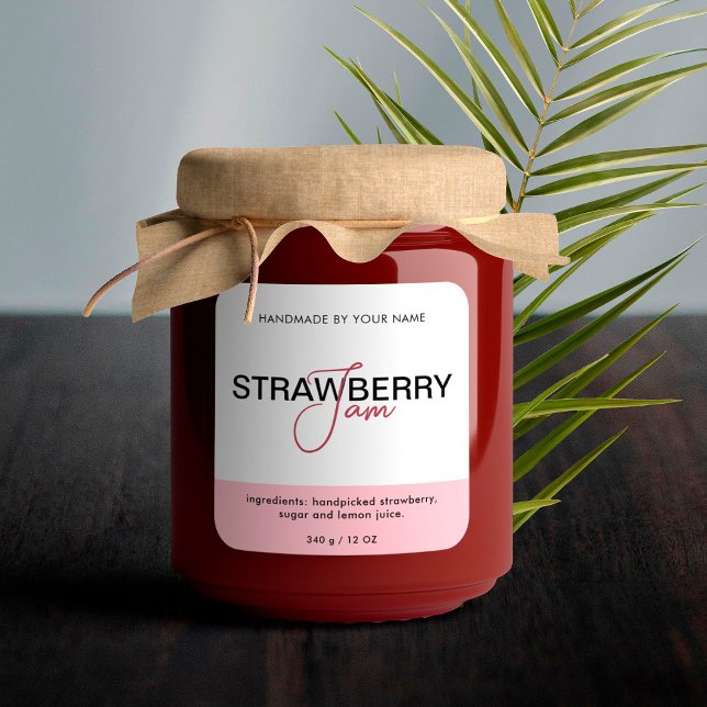 Strawberry Jam Product Label Stickers Packaging (Creator Uploaded)