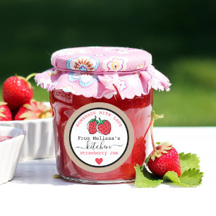 Strawberry Jam Rustic Kraft From The Kitchen Of   Classic Round Sticker