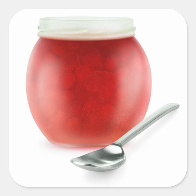 Strawberry jam square sticker (Front)