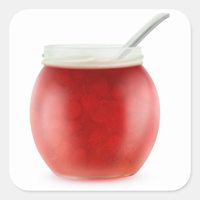 Strawberry jam square sticker (Front)