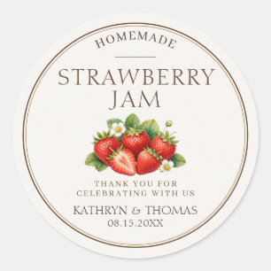 Strawberry Jam Wedding Favour Labels Personalised