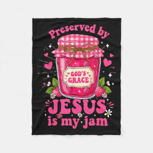 Strawberry Jesus Is My Jam And Here To Spread It C Fleece Blanket
