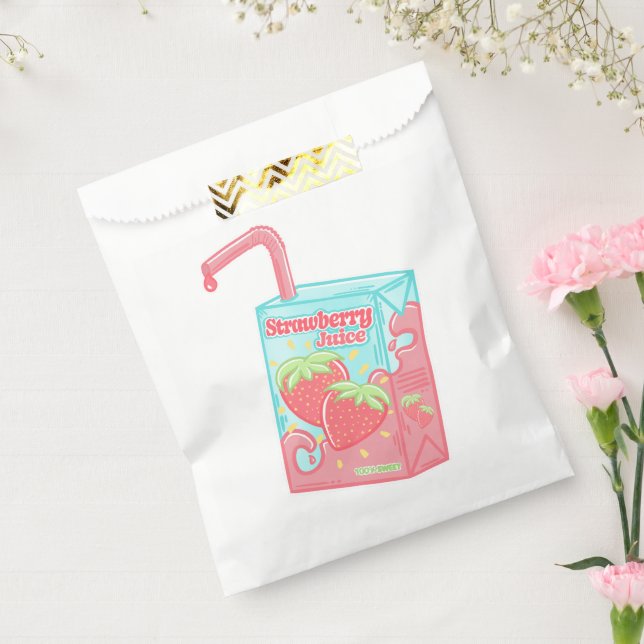 Strawberry Juice Box Favour Bag (Sealed)