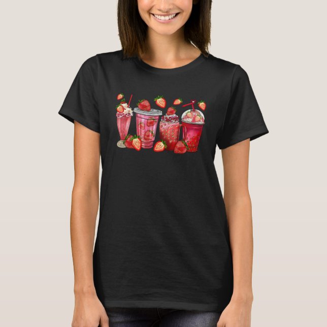 Strawberry Juice Coffee Cups Strawberry Festival F T-Shirt (Front)