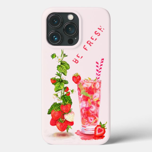 Strawberry Juice Cool Drink Case-Mate iPhone Case (Back)