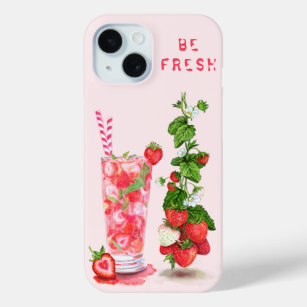 Strawberry Juice Drink iPhone Case - Custom Text