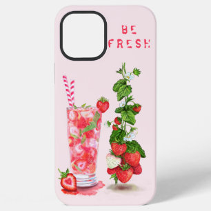 Strawberry Juice Drink - Your Text or Colors iPhone 12 Pro Max Case