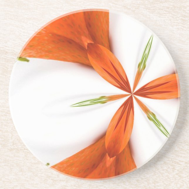 strawberry kaleidoscope sandstone coaster (Front)