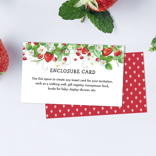 Strawberry Kids Birthday Details Enclosure Card (Creator Uploaded)
