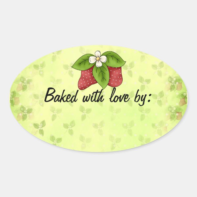 Strawberry Kitchen Label Oval (Front)