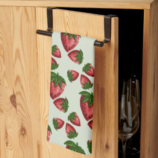 Strawberry Kitchen Tea Towel Cute Fruit Pattern