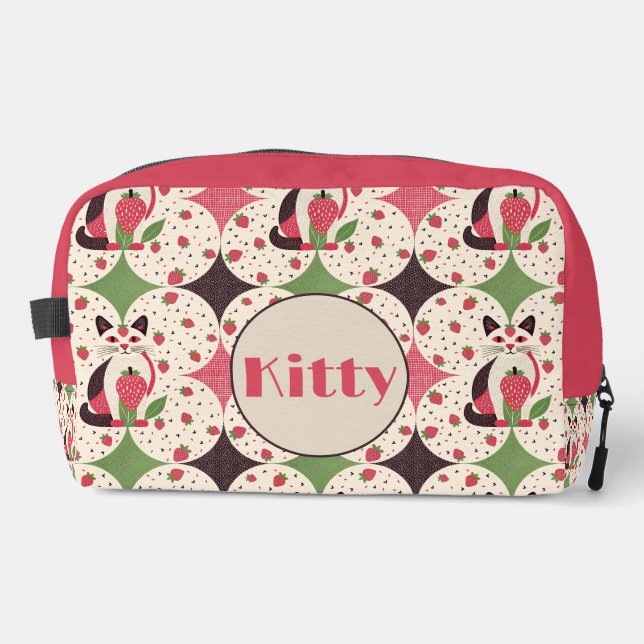 Strawberry Kitty Dopp Kit (Front)