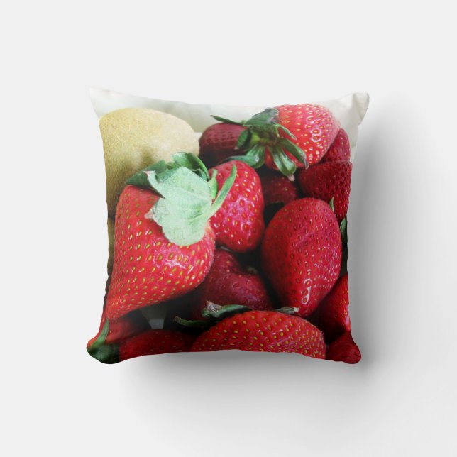 Strawberry Kiwi Throw Pillow (Front)