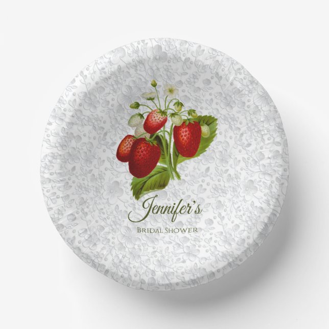 Strawberry Lace Look  Paper Plate (Front)