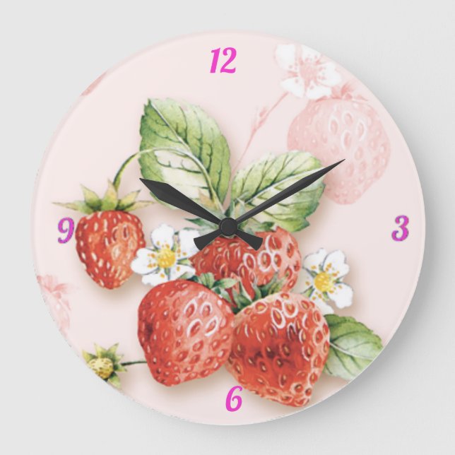 Strawberry Large Clock (Front)