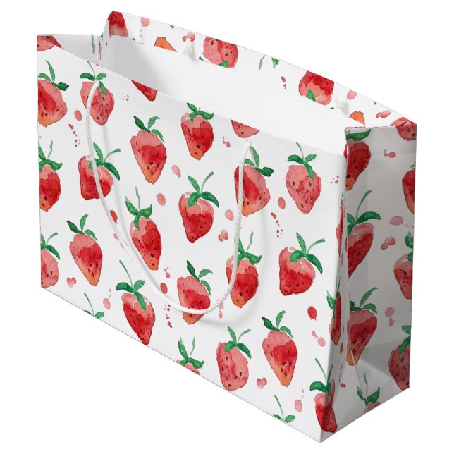 Strawberry Large Gift Bag (Back Angled)
