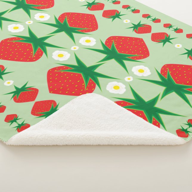 Strawberry Large Sherpa Blanket (3/4)