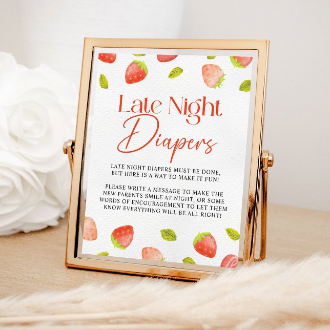 Strawberry Late Night Diapers Berry Sweet Shower Poster (Creator Uploaded)