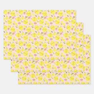 Strawberry Lemon Pink Wrapping Paper