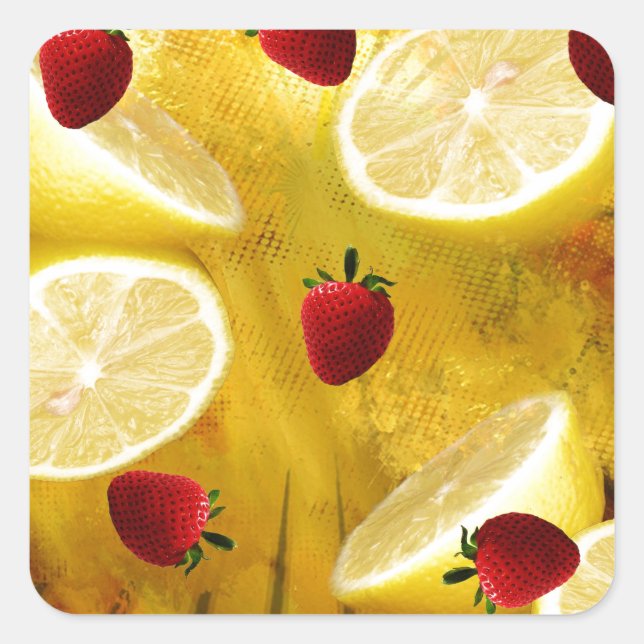 STRAWBERRY LEMONADE SQUARE STICKER (Front)