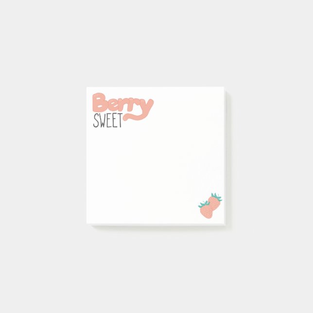 Strawberry Lettering Post-it Notes (Front)