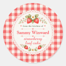Strawberry Loaf Cake Homemade Gift Label