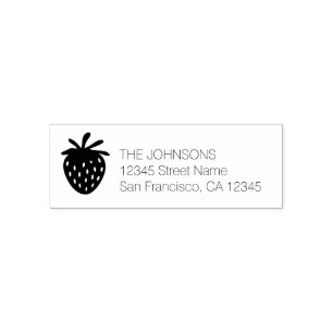 Strawberry logo custom self inking address stamps