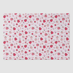 Strawberry love heart xoxo tissue paper
