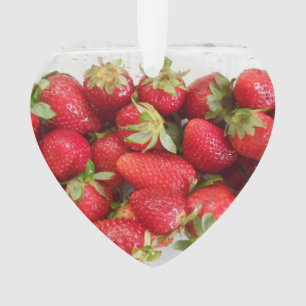 Strawberry love message with picture ornament