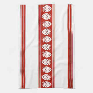 Strawberry Luxury Jacquard Stripes Tea Towel