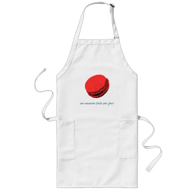 strawberry macaroon long apron (Front)