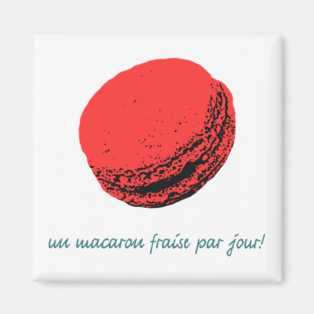 strawberry macaroon magnet (Front)