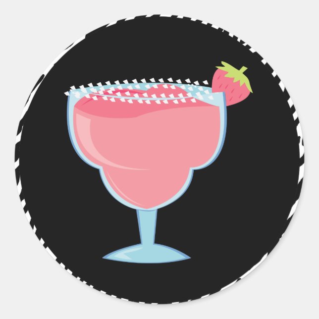 Strawberry Margarita Classic Round Sticker (Front)