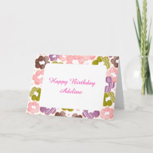 Strawberry,Matcha,Chocolate and Ube Mochi Doughnut Card