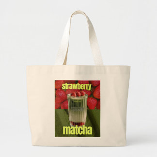 Strawberry Matcha Latte Poster – Trendy Cafe Drink Large Tote Bag