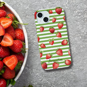 Strawberry Matcha Stripes Personalize Iphone Case