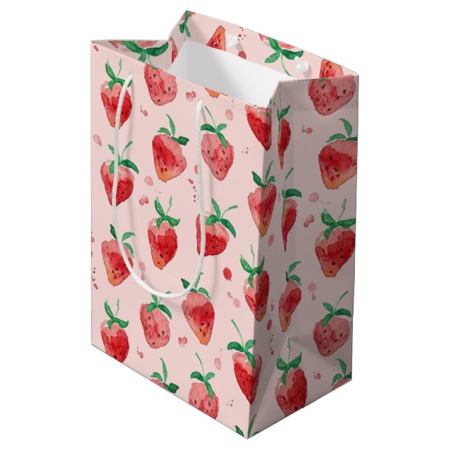 Strawberry Medium Gift Bag (Back Angled)