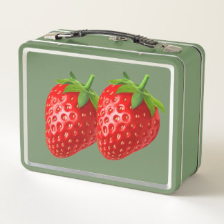 Strawberry Metal Lunch Box