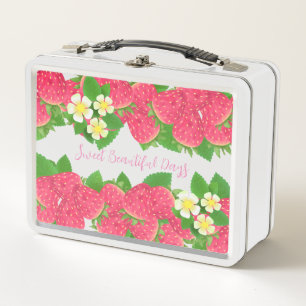 Strawberry metal lunch box
