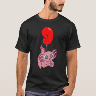 Strawberry Milk Axolotl 9th Birthday Kids Balloo T-Shirt