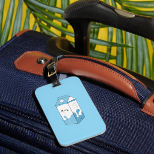 Strawberry Milk Carton Luggage Tag