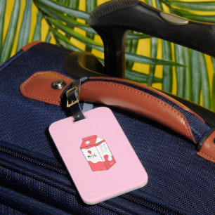 Strawberry Milk Carton Luggage Tag