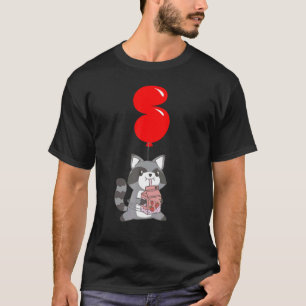 Strawberry Milk Racoon 5th Birthday Kids Balloo T-Shirt